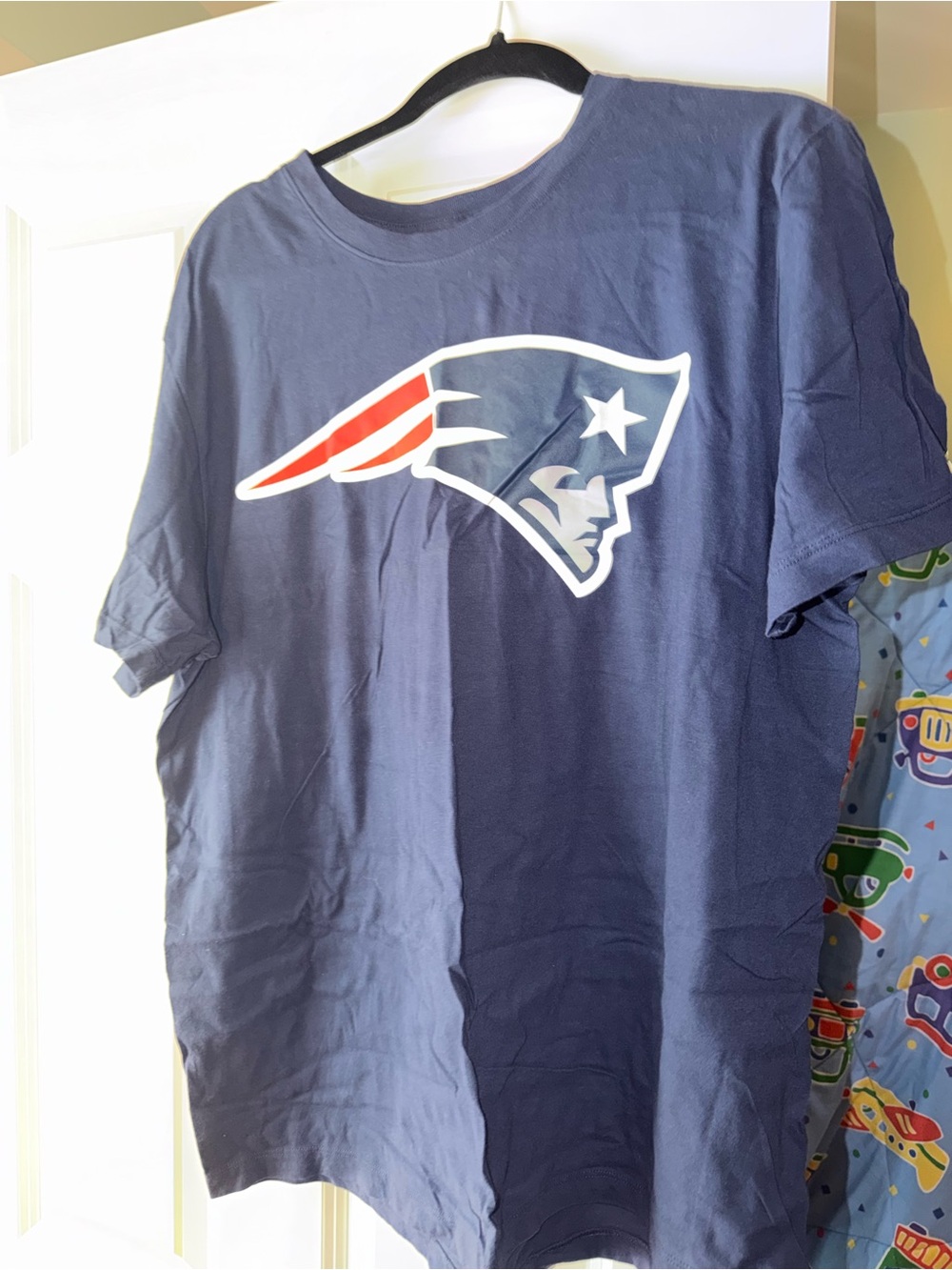 Nike Navy New England Patriots Logo Tee with Red Accent